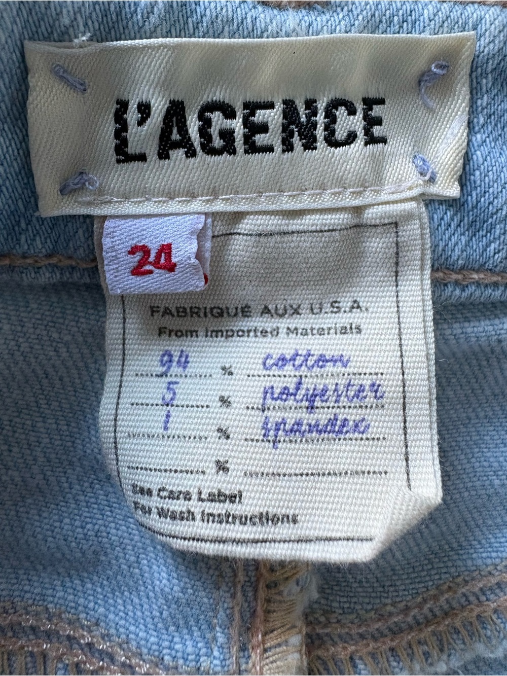 L’AGENCE Oriana High Rise Straight Jeans Light Wash Size 24 - Picture 3 of 5